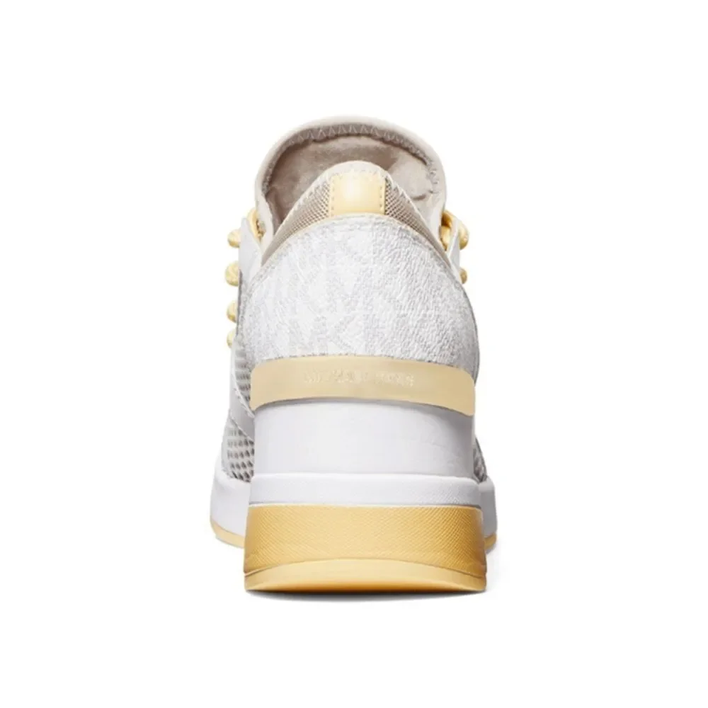 Michael Kors White and Gold Women's Sneakers - Picture 3 of 12